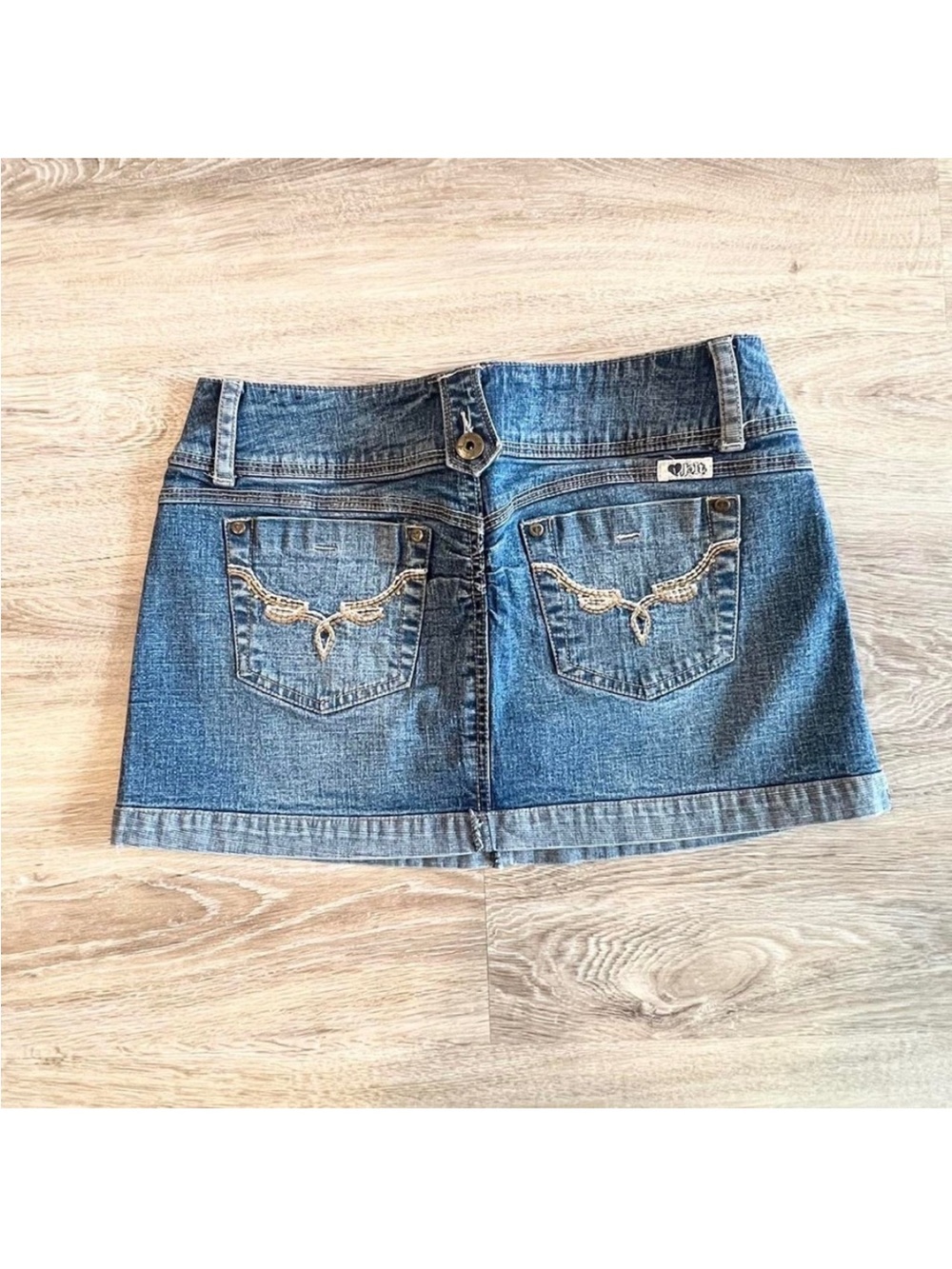 Vintage Y2K 2000s mcbling sexy mini skirt denim